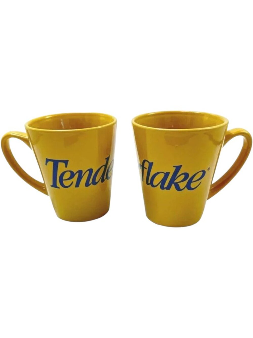 TenderFlake Mugs Lot 2 Gold Yellow Pastry Baking Lard Canada Coffee‎